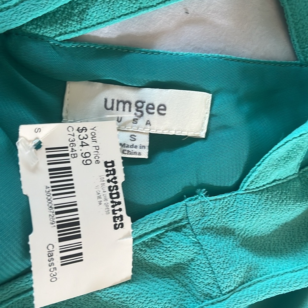 Umgee Women’s Mint Color Sleeveless Mini Dress size Small NWT - Picture 2 of 12